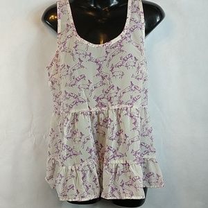 Juniors large sheer flowy tank with deer